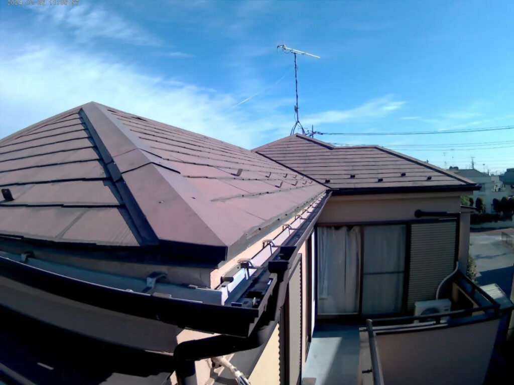屋根工事をする前の写真も高所カメラで※写ルンです(笑)