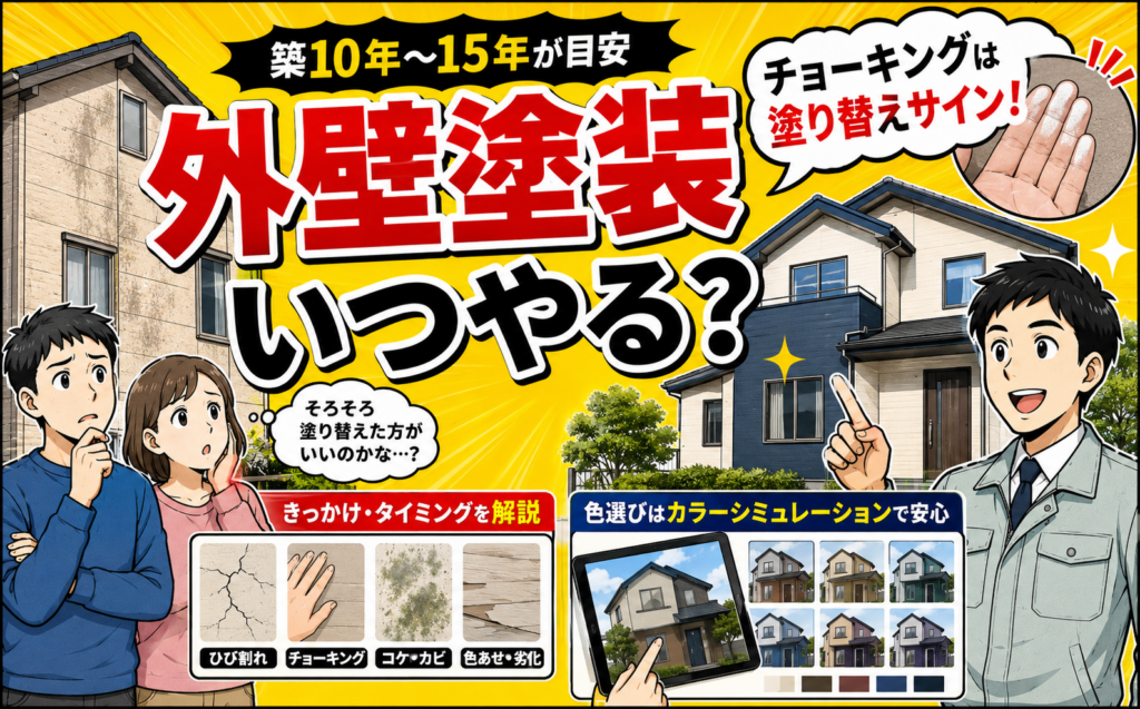 外壁塗装はいつするべき？塗り替えのきっかけ・タイミング・カラーシミュレーションを丸山建設株式会社が解説