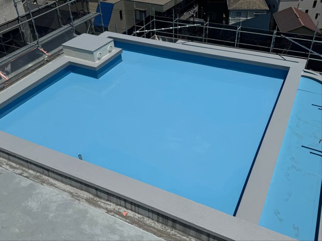 ウレタン防水を塗った後の全景の写真