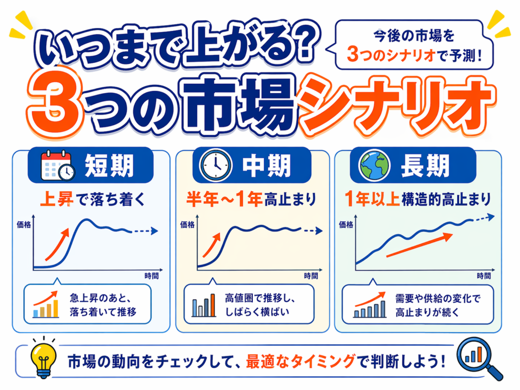 いつまで上がる？今後の市場を3つのシナリオで予測