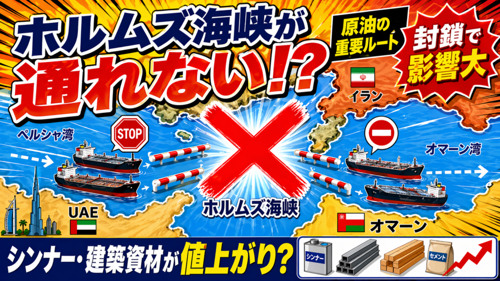 【2026年4月25日更新】ホルムズ海峡が封鎖されるとシンナーや建…