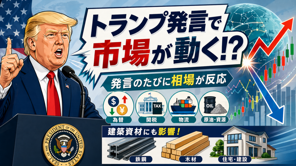 【2026年4月26日更新】トランプ大統領の発言で建築資材価格が高…