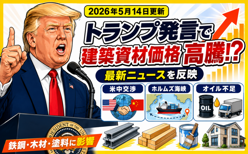 【2026年5月14日更新】トランプ発言で建築資材価格が高騰する理…