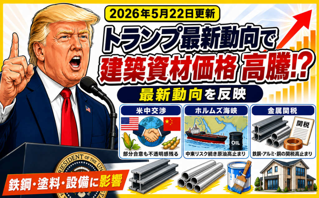 【2026年5月22日更新】トランプ発言で建築資材価格が高騰する理…